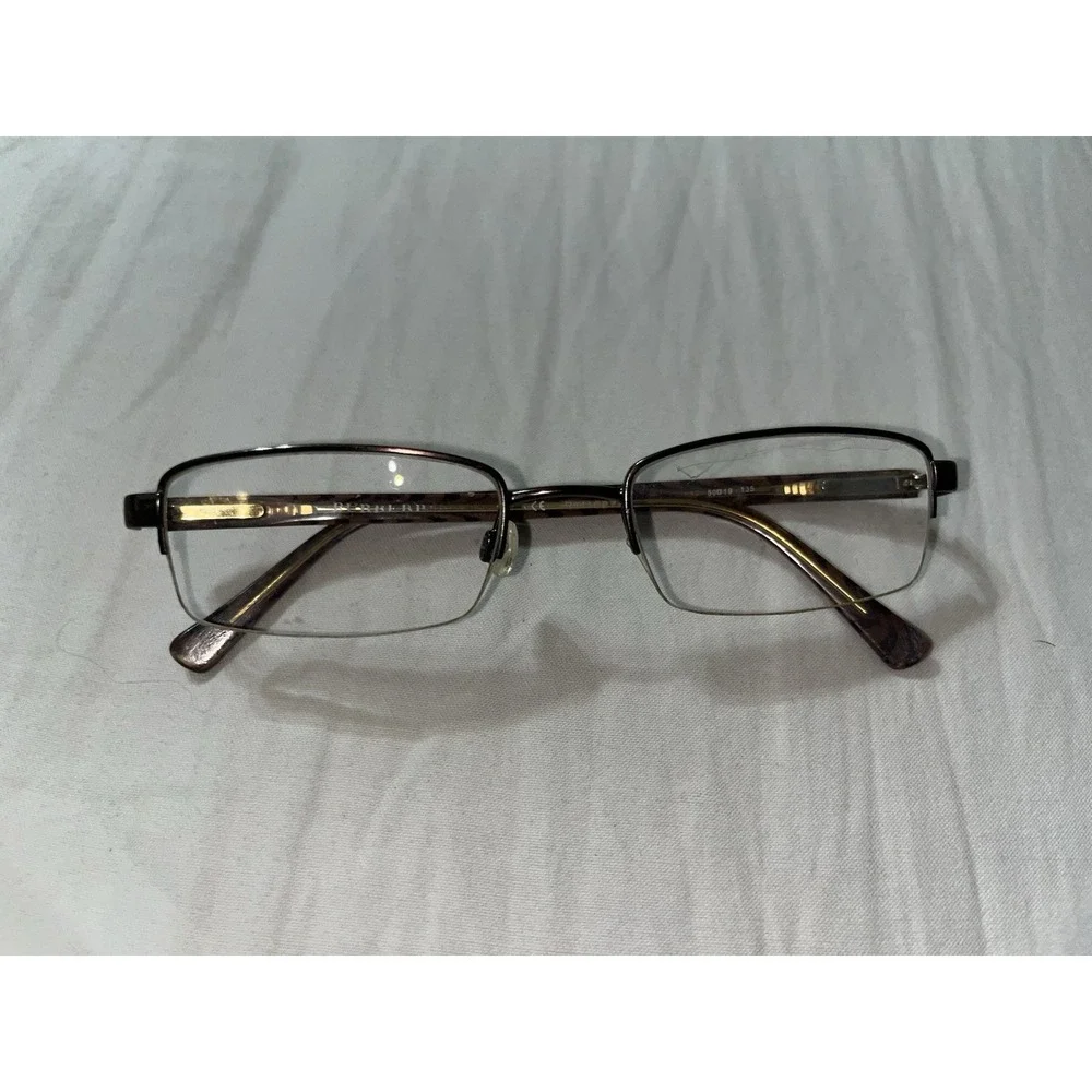 Burberry Eyeglasses B 1012 1012 Brown Half Rim Frame Italy 50[]19 135